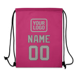 Custom Pink Gray Drawstring Bag