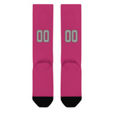 Custom Pink Gray Knee-High Sock