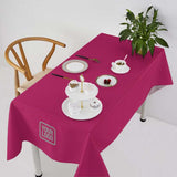 Custom Pink Dark Grey Square Table Cloth