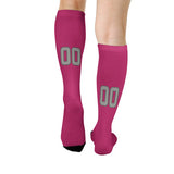 Custom Pink Gray Knee-High Sock