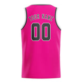 Custom Pink & Dark Grey Colors Design Sports Basketball Jersey