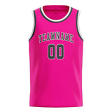 Custom Pink & Dark Grey Colors Design Sports Basketball Jersey