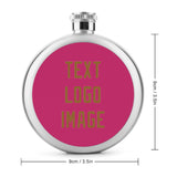 Custom Pink Khaki Hip Flask