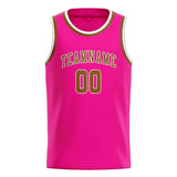 Custom Pink & Khaki Colors Design Sports Basketball Jersey