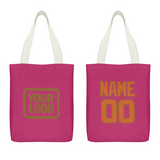 Custom Pink Orange Canvas Tote Bag