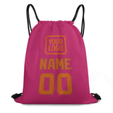 Custom Pink Orange Drawstring Bag