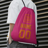 Custom Pink Orange Drawstring Bag