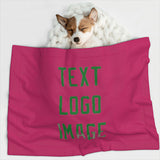 Custom Pink Emerald Green Pet Blanket