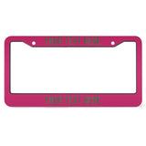 Custom Pink Emerald Green License Plate Frame