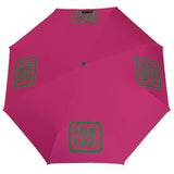 Custom Pink Emerald Green Automatic Umbrella