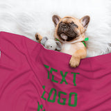 Custom Pink Emerald Green Pet Blanket