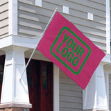 Custom Pink Emerald Green Flag