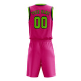 Custom Pink Emerald Green Basketball Set