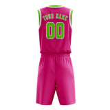 Custom Pink Emerald Green Basketball Set