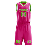 Custom Pink Emerald Green Basketball Set