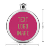 Custom Pink Light Khaki Hip Flask