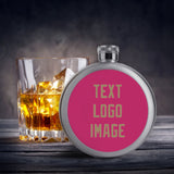 Custom Pink Light Khaki Hip Flask