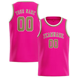 Custom Pink & Light Khaki Colors Design Sports Basketball Jersey