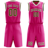 Custom Pink Light Khaki Basketball Set