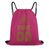 Custom Pink Khaki Drawstring Bag