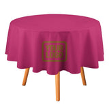 Custom Pink Khaki Round Table Cloth