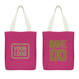 Custom Pink Khaki Canvas Tote Bag