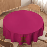 Custom Pink Khaki Round Table Cloth