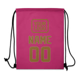 Custom Pink Khaki Drawstring Bag