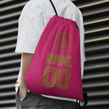 Custom Pink Khaki Drawstring Bag