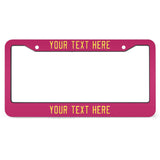 Custom Pink Light Yellow License Plate Frame