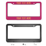 Custom Pink Light Yellow License Plate Frame