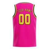 Custom Pink & Light Yellow Colors Design Sports Basketball Jersey