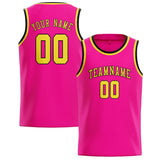Custom Pink & Light Yellow Colors Design Sports Basketball Jersey