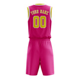 Custom Pink Light Yellow Basketball Set