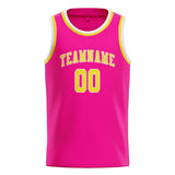 Custom Pink & Light Yellow Colors Design Sports Basketball Jersey