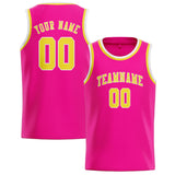 Custom Pink & Light Yellow Colors Design Sports Basketball Jersey