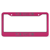 Custom Pink Blue Green License Plate Frame