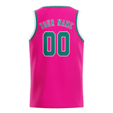 Custom Pink & Blue Green Colors Design Sports Basketball Jersey