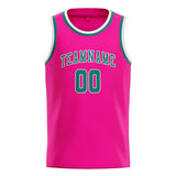 Custom Pink & Blue Green Colors Design Sports Basketball Jersey