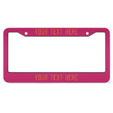 Custom Pink Orange License Plate Frame