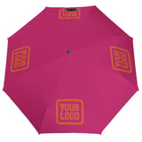 Custom Pink Orange Automatic Umbrella