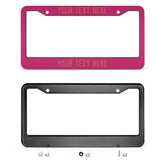 Custom Pink Copper Rose License Plate Frame