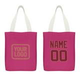 Custom Pink Crimson Red Canvas Tote Bag