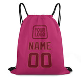 Custom Pink Crimson Red Drawstring Bag