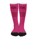Custom Pink Crimson Red Knee-High Sock