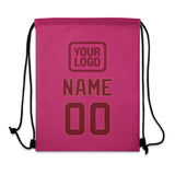 Custom Pink Crimson Red Drawstring Bag