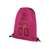Custom Pink Crimson Red Drawstring Bag