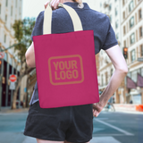 Custom Pink Crimson Red Canvas Tote Bag