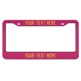 Custom Pink Gold License Plate Frame