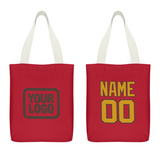 Custom Red Yellow Canvas Tote Bag